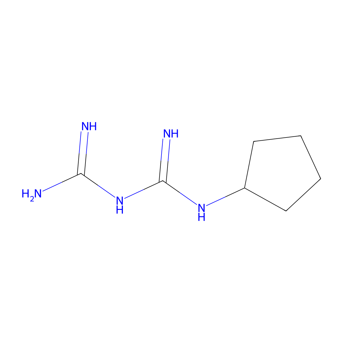 N-cyclopentylimidodicarbonimidic diamide molecular structure, CAS 790144-39-7