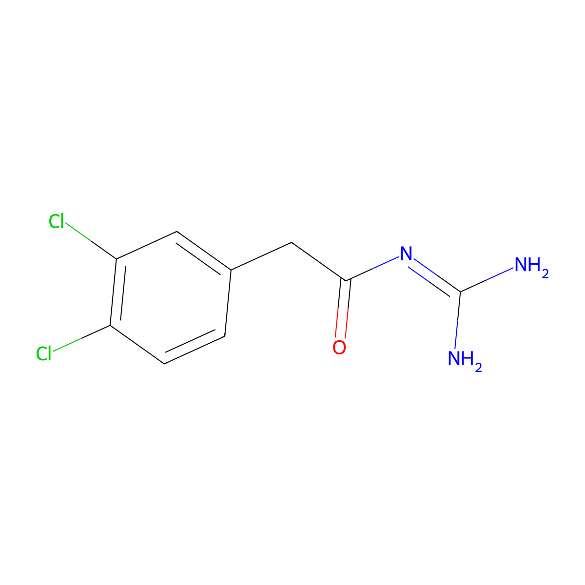N-carbamimidoyl-2-(3,4-dichlorophenyl)acetamide molecular structure, CAS 790151-29-0