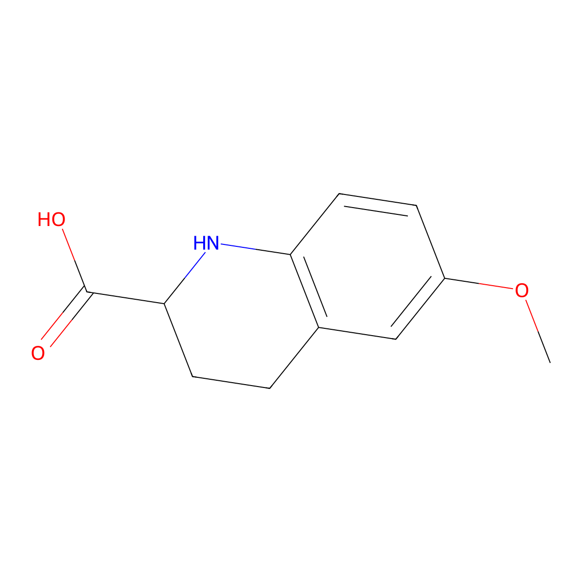 6-Methoxy-1,2,3,4-tetrahydroquinoline-2-carboxylic acid molecular structure, CAS 790158-76-8
