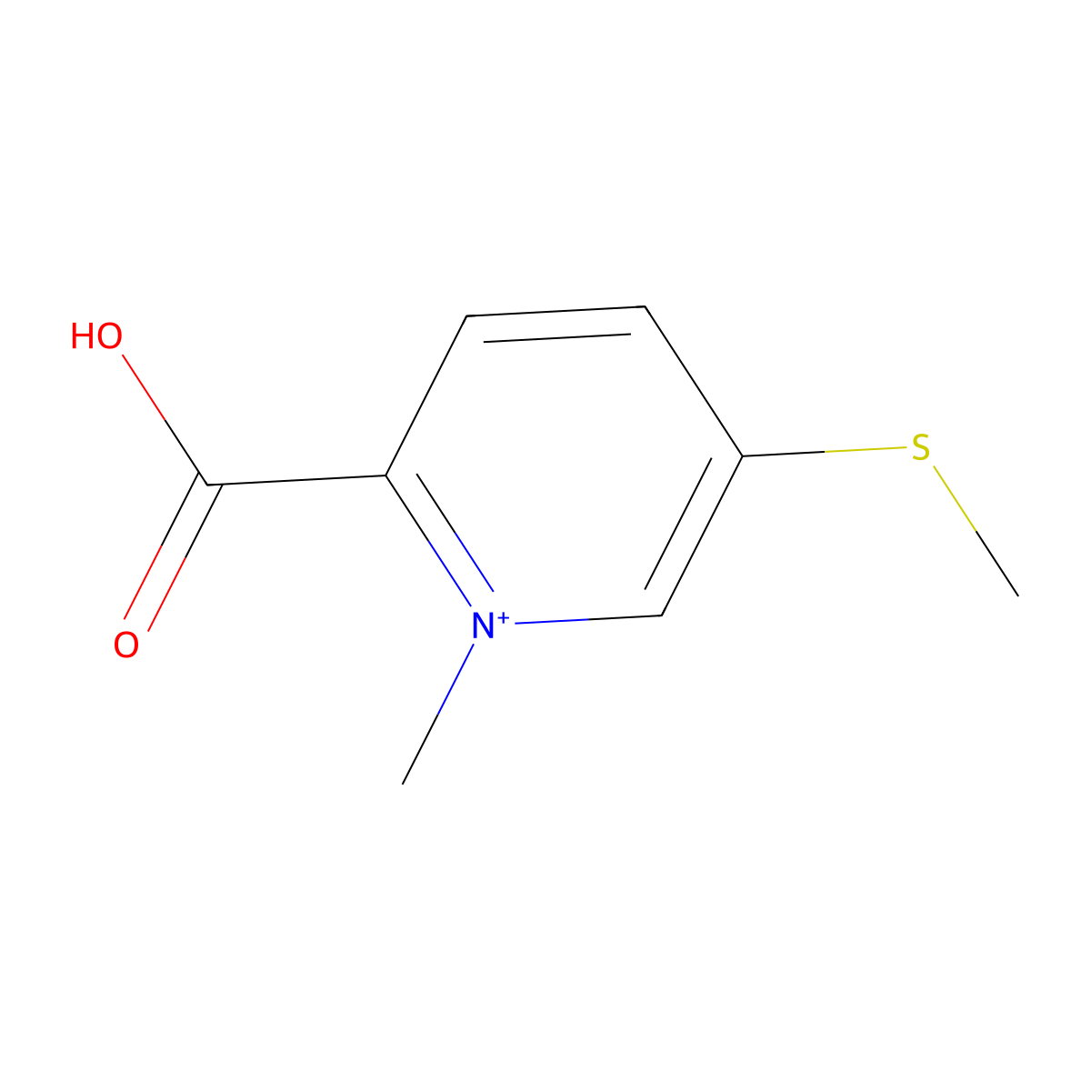 2-Carboxy-1-methyl-5-(methylsulfanyl)pyridinium molecular structure, CAS 790166-39-1