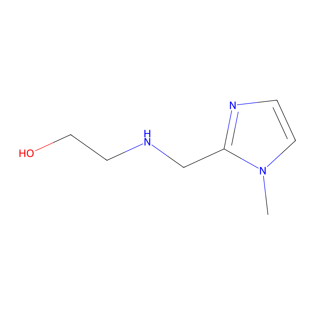 2-{[(1-methyl-1H-imidazol-2-yl)methyl]amino}ethanol molecular structure, CAS 790183-94-7