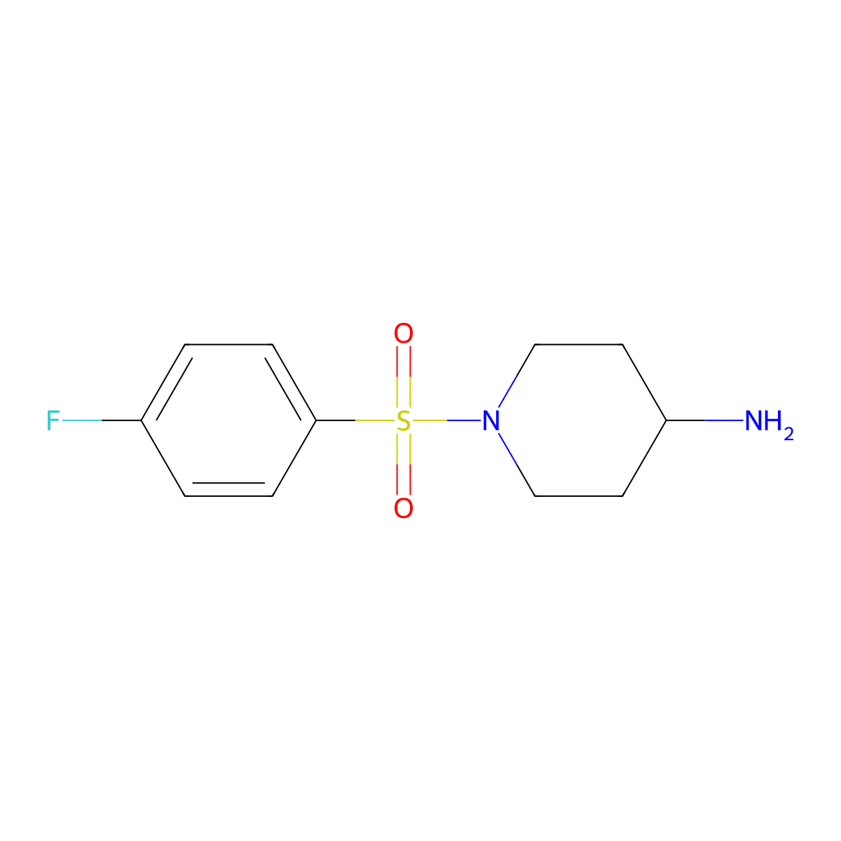 1-(4-Fluoro-benzenesulfonyl)-piperidin-4-ylamine molecular structure, CAS 790201-74-0