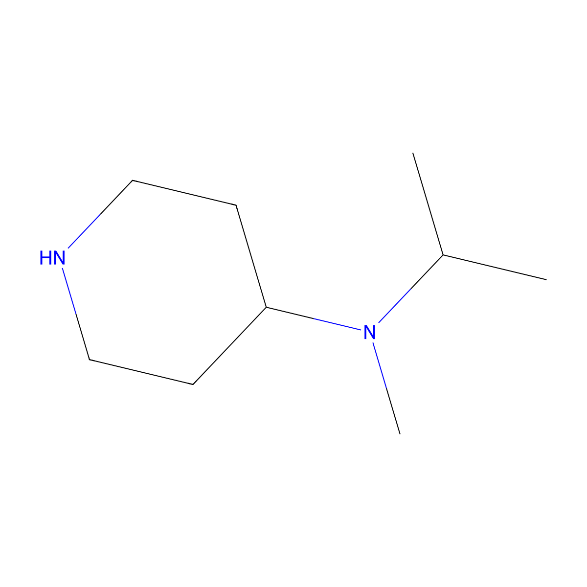 N-methyl-N-(propan-2-yl)piperidin-4-amine molecular structure, CAS 790205-01-5