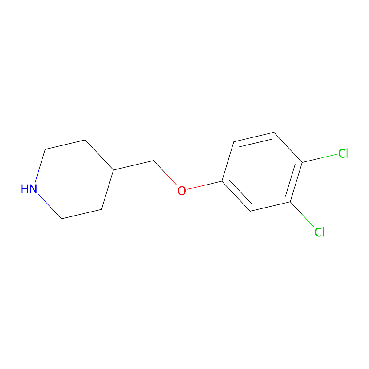 4-[(3,4-Dichlorophenoxy)methyl]piperidine molecular structure, CAS 790205-11-7