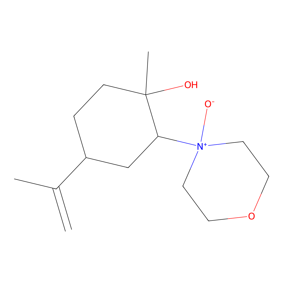 4-((1S,2S,5R)-2-hydroxy-2-methyl-5-(prop-1-en-2-yl)cyclohexyl)morpholine 4-oxide molecular structure, CAS 790220-87-0