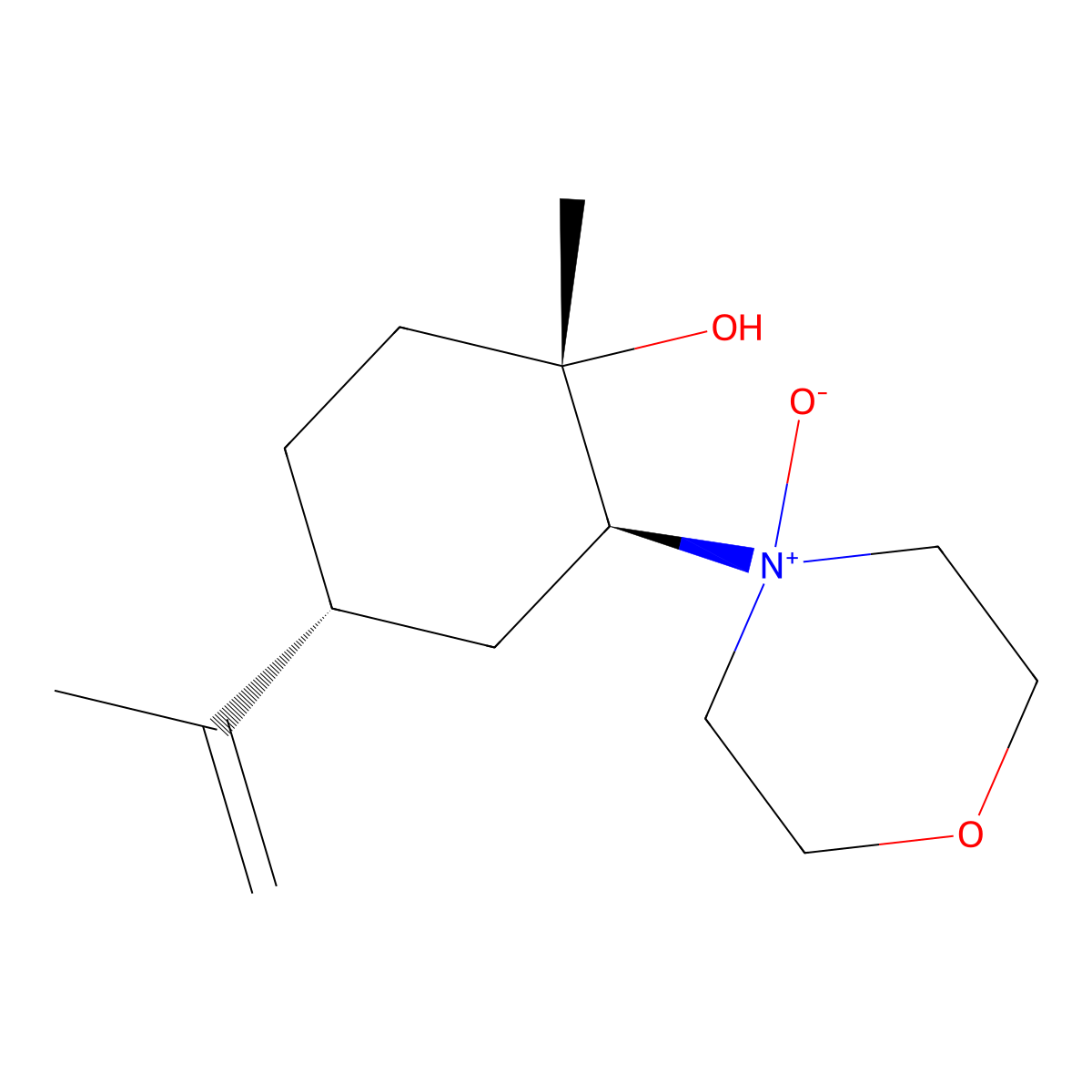 4-((1S,2S,5R)-2-hydroxy-2-methyl-5-(prop-1-en-2-yl)cyclohexyl)morpholine 4-oxide molecular structure, CAS 790220-87-0