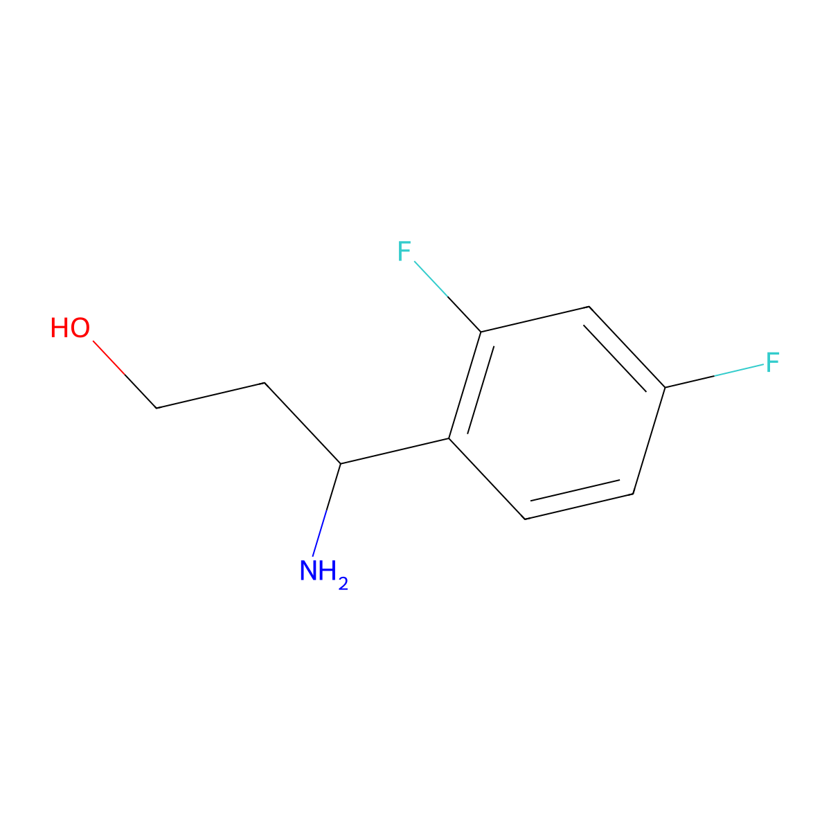 3-Amino-3-(2,4-difluorophenyl)propan-1-ol molecular structure, CAS 790227-20-2