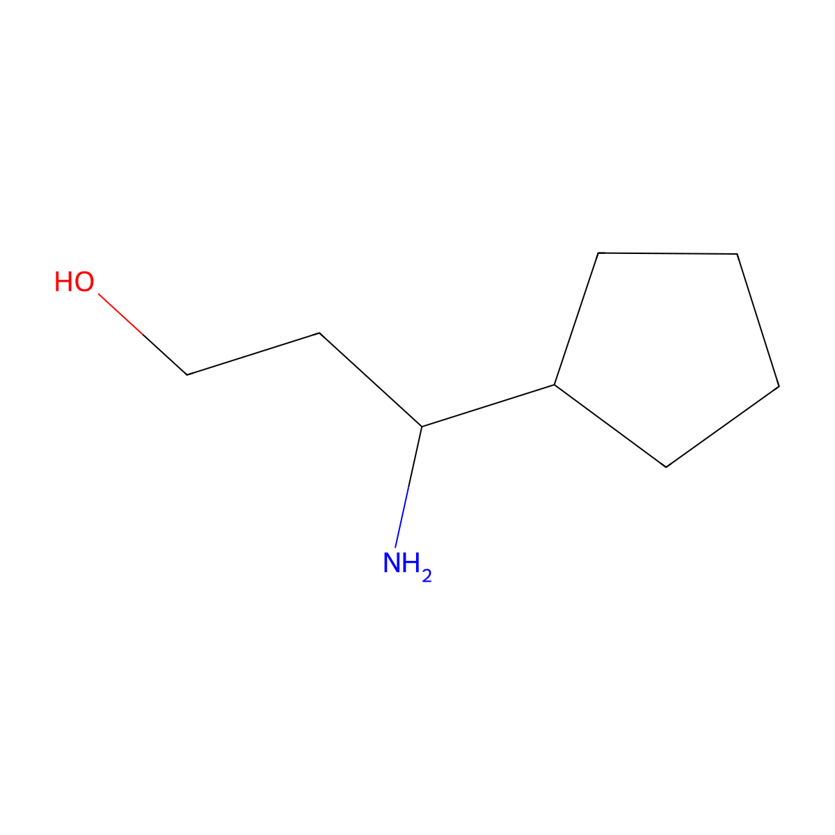 3-Amino-3-cyclopentylpropan-1-OL molecular structure, CAS 790227-23-5