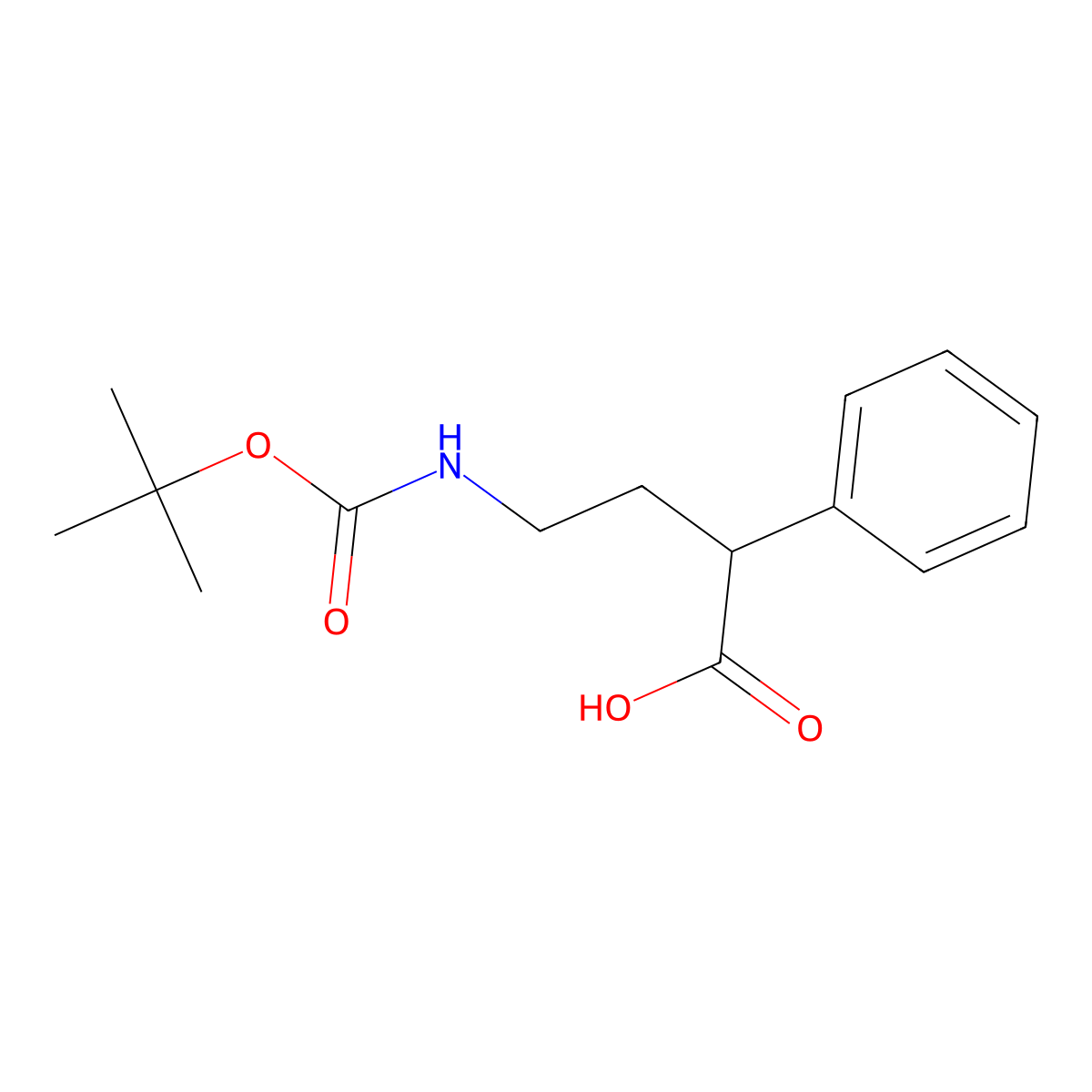 4-((tert-Butoxycarbonyl)amino)-2-phenylbutanoic acid molecular structure, CAS 790227-48-4