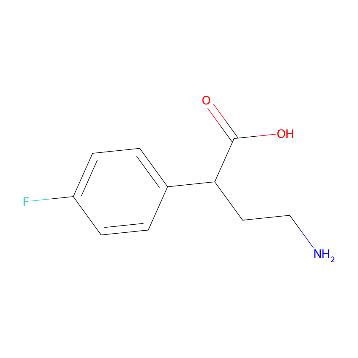 4-Amino-2-(4-fluorophenyl)butanoic acid molecular structure, CAS 790227-55-3