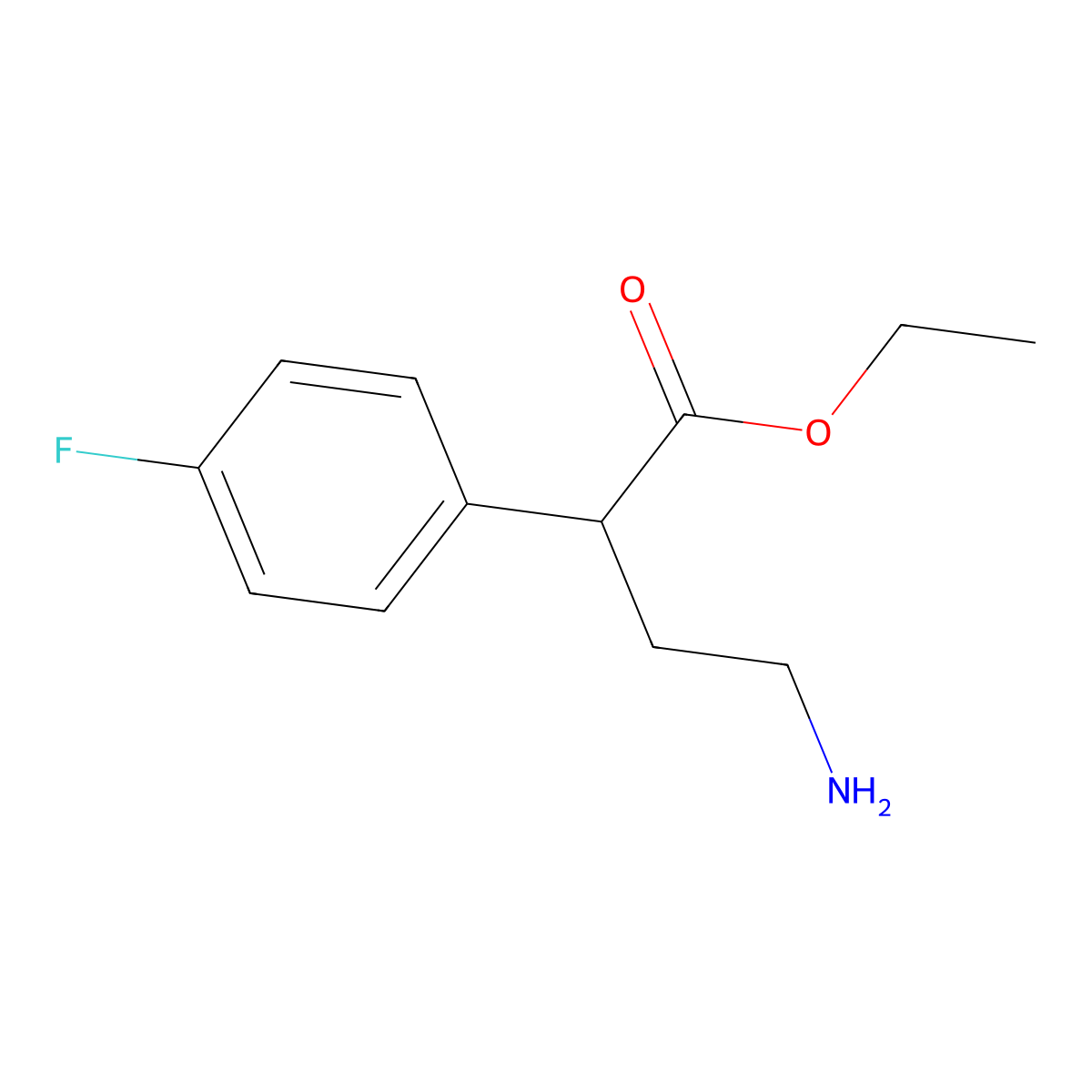Ethyl 4-amino-2-(4-fluorophenyl)butanoate molecular structure, CAS 790227-56-4