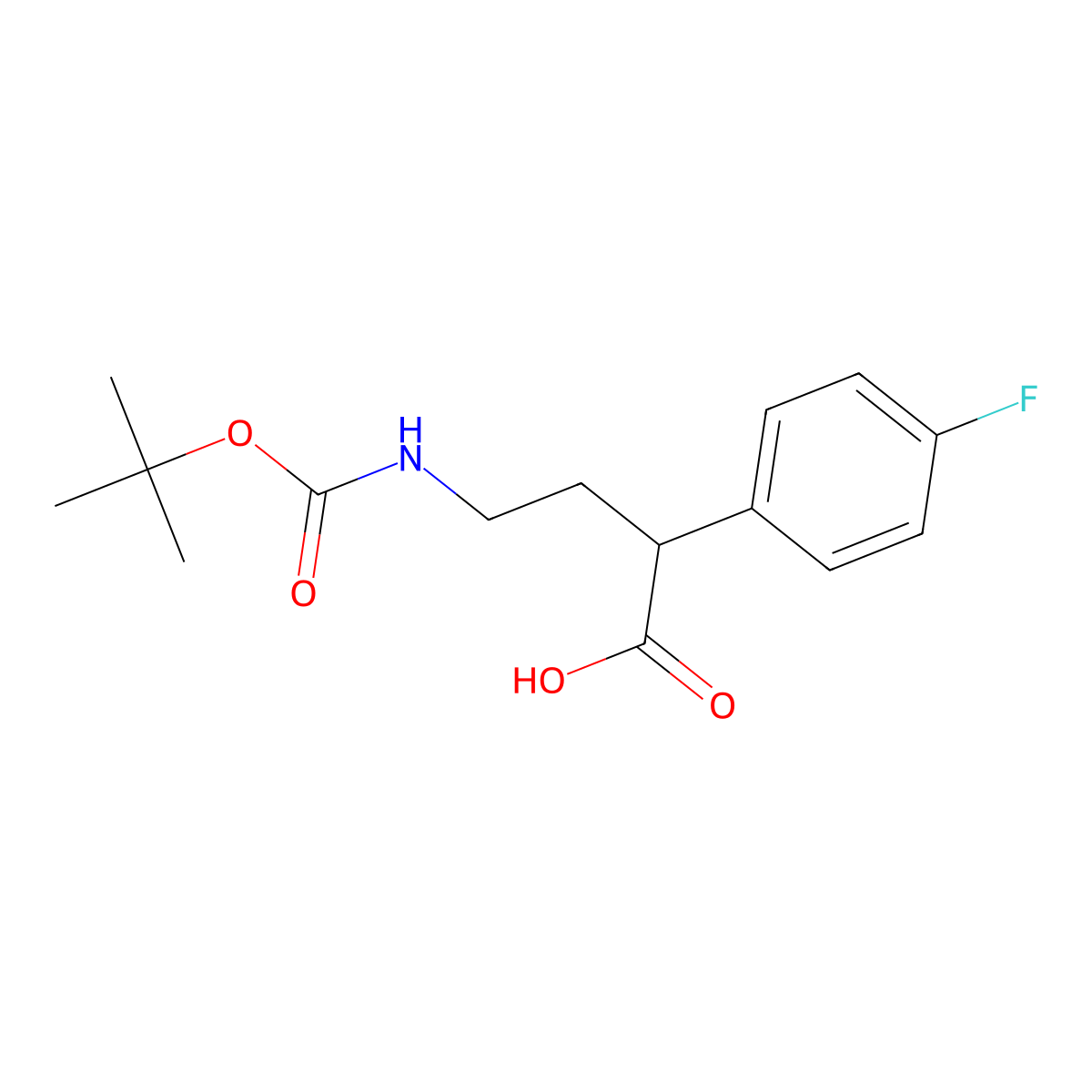 4-{[(Tert-butoxy)carbonyl]amino}-2-(4-fluorophenyl)butanoic acid molecular structure, CAS 790227-57-5