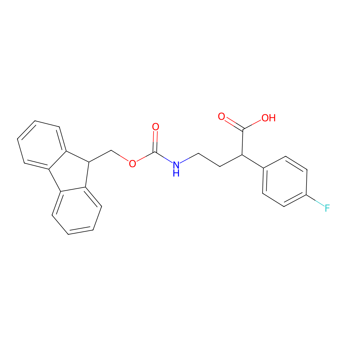 4-({[(9H-fluoren-9-yl)methoxy]carbonyl}amino)-2-(4-fluorophenyl)butanoic acid molecular structure, CAS 790227-58-6