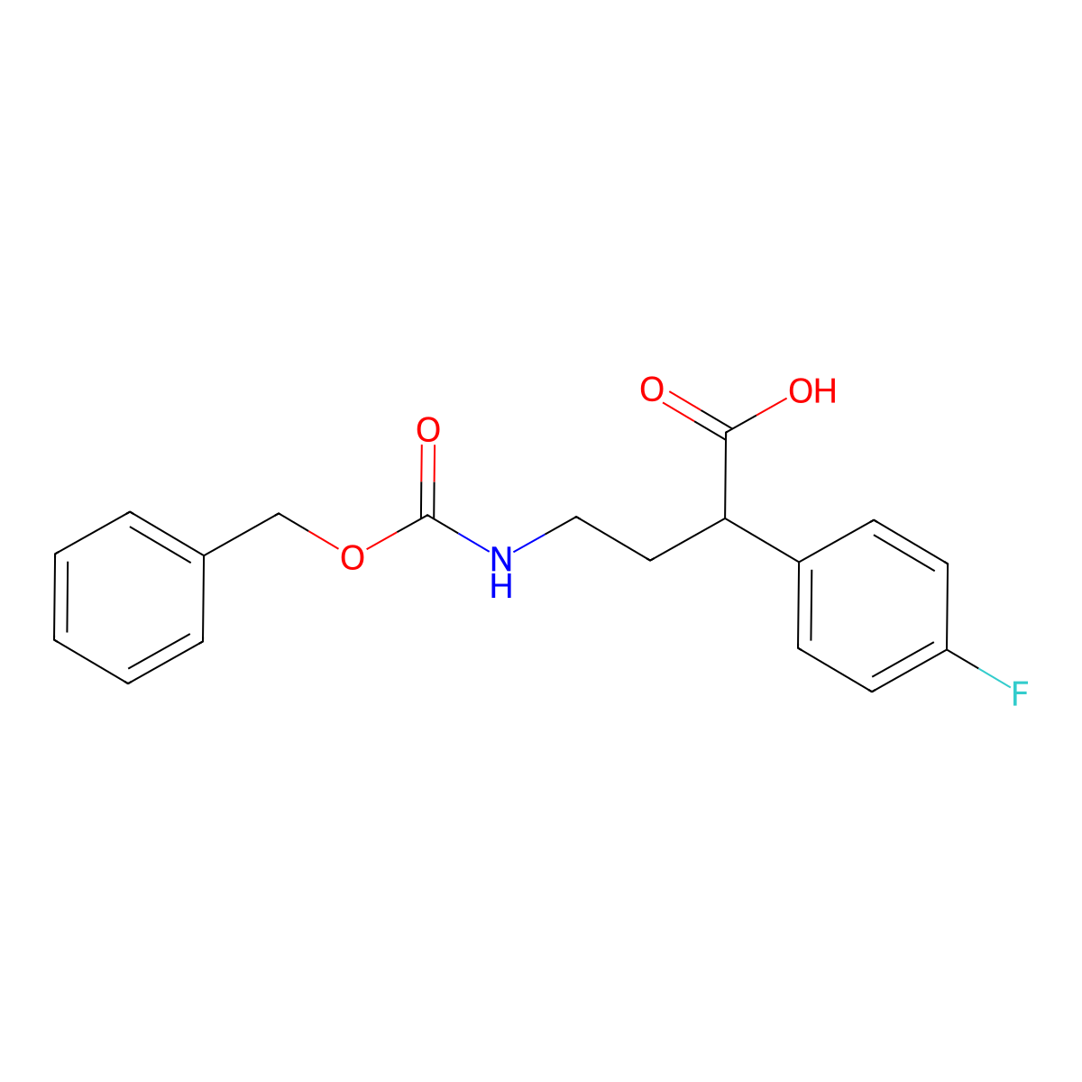 4-{[(Benzyloxy)carbonyl]amino}-2-(4-fluorophenyl)butanoic acid molecular structure, CAS 790227-59-7