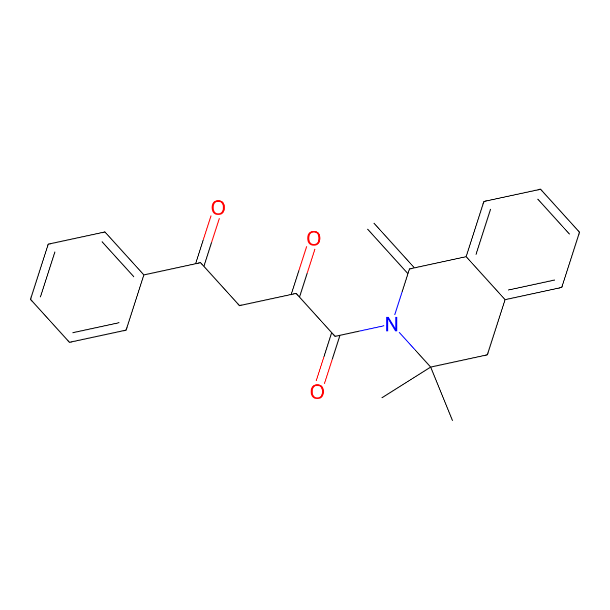 1-(3,4-Dihydro-3,3-dimethyl-1-methylene-2(1H)-isoquinolinyl)-4-phenyl-1,2,4-butanetrione molecular structure, CAS 79023-53-3