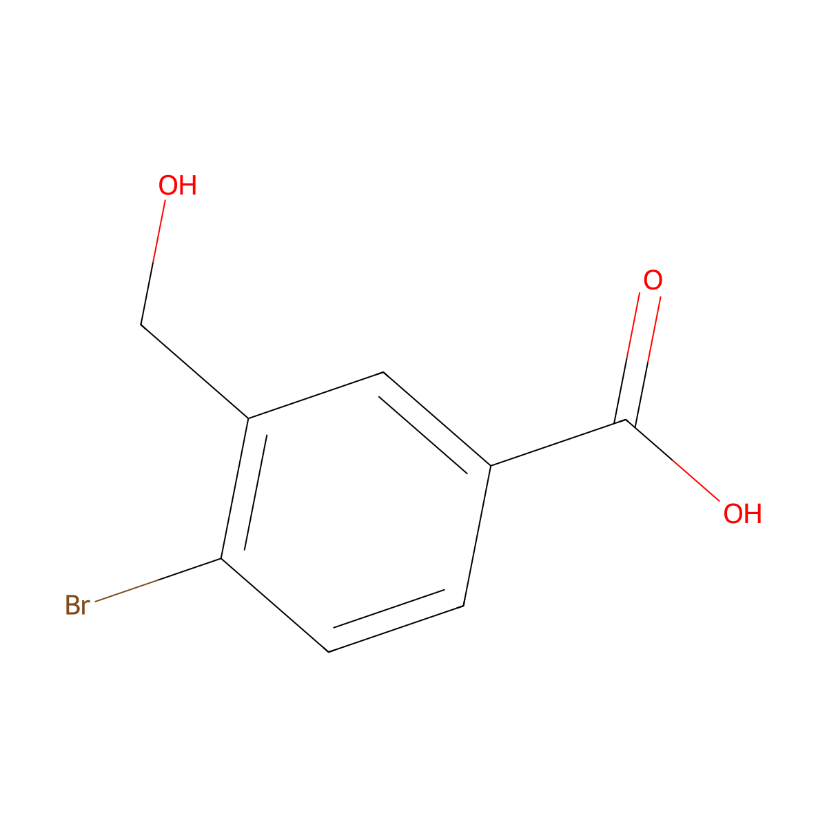 4-Bromo-3-(hydroxymethyl)benzoic acid molecular structure, CAS 790230-04-5