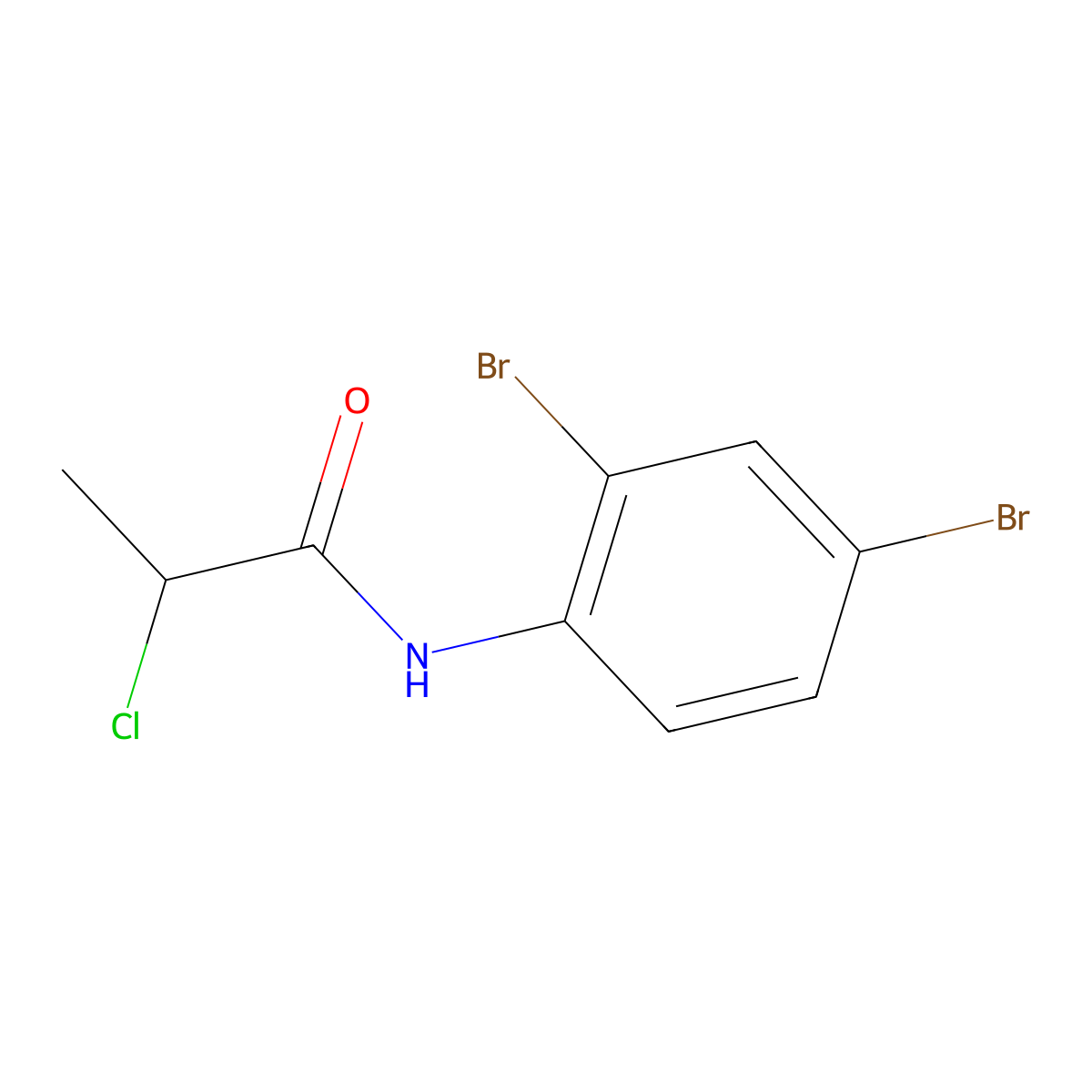 2-chloro-N-(2,4-dibromophenyl)propanamide molecular structure, CAS 790232-08-5