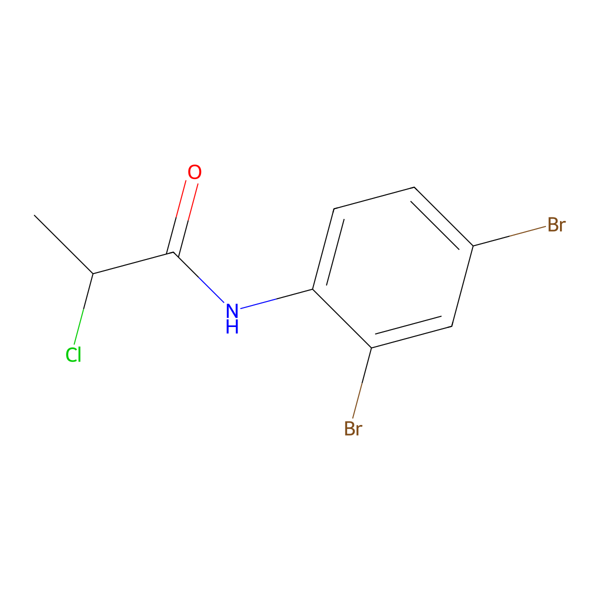 2-chloro-N-(2,4-dibromophenyl)propanamide molecular structure, CAS 790232-08-5
