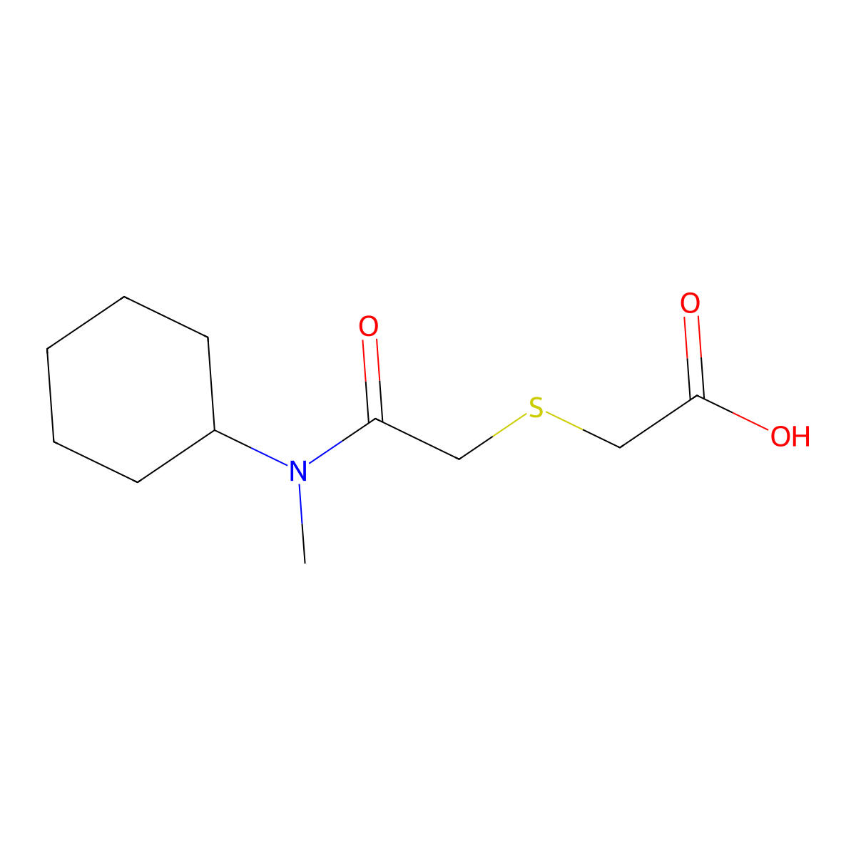 2-({[Cyclohexyl(methyl)carbamoyl]methyl}sulfanyl)acetic acid molecular structure, CAS 790232-10-9
