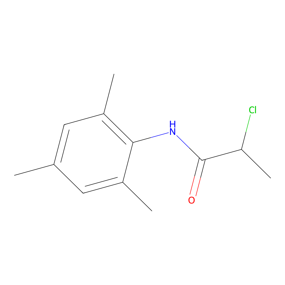 2-chloro-N-(2,4,6-trimethylphenyl)propanamide molecular structure, CAS 790232-13-2