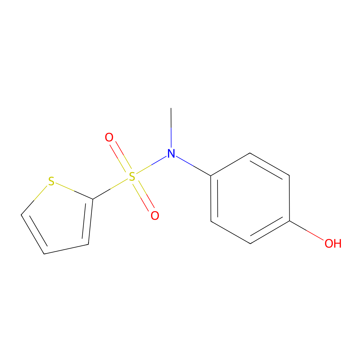 N-(4-hydroxyphenyl)-N-methylthiophene-2-sulfonamide molecular structure, CAS 790232-16-5