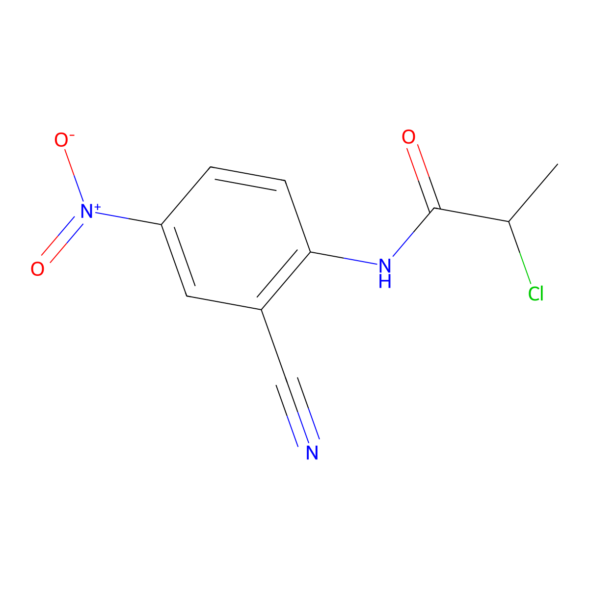 2-chloro-N-(2-cyano-4-nitrophenyl)propanamide molecular structure, CAS 790232-17-6