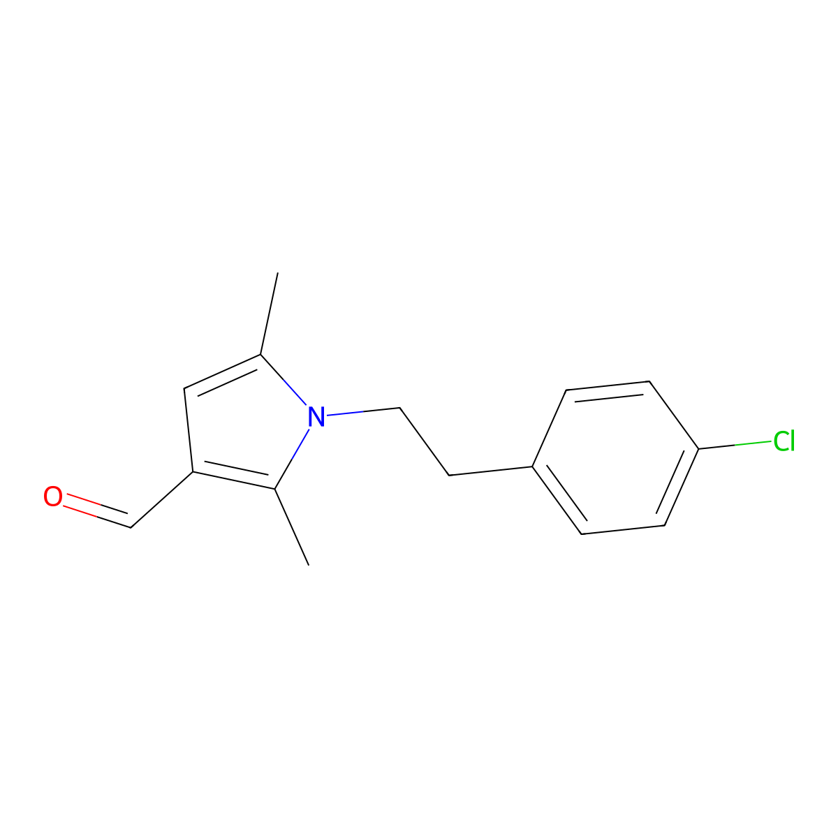 1-[2-(4-chlorophenyl)ethyl]-2,5-dimethyl-1H-pyrrole-3-carbaldehyde molecular structure, CAS 790232-19-8