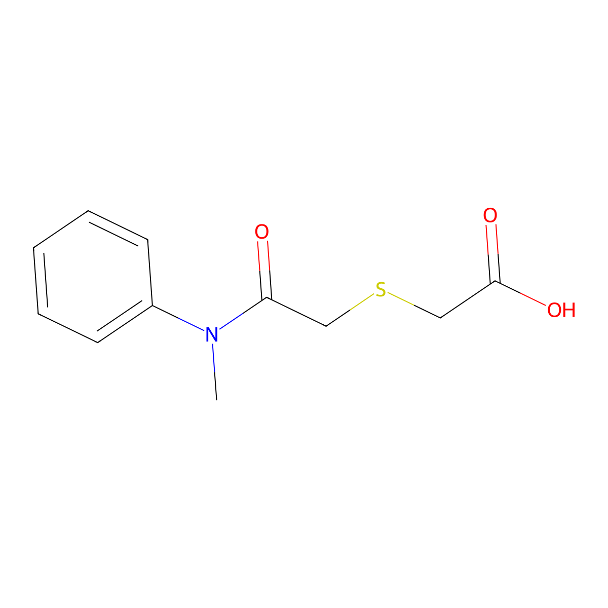 2-({[Methyl(phenyl)carbamoyl]methyl}sulfanyl)acetic acid molecular structure, CAS 790232-20-1