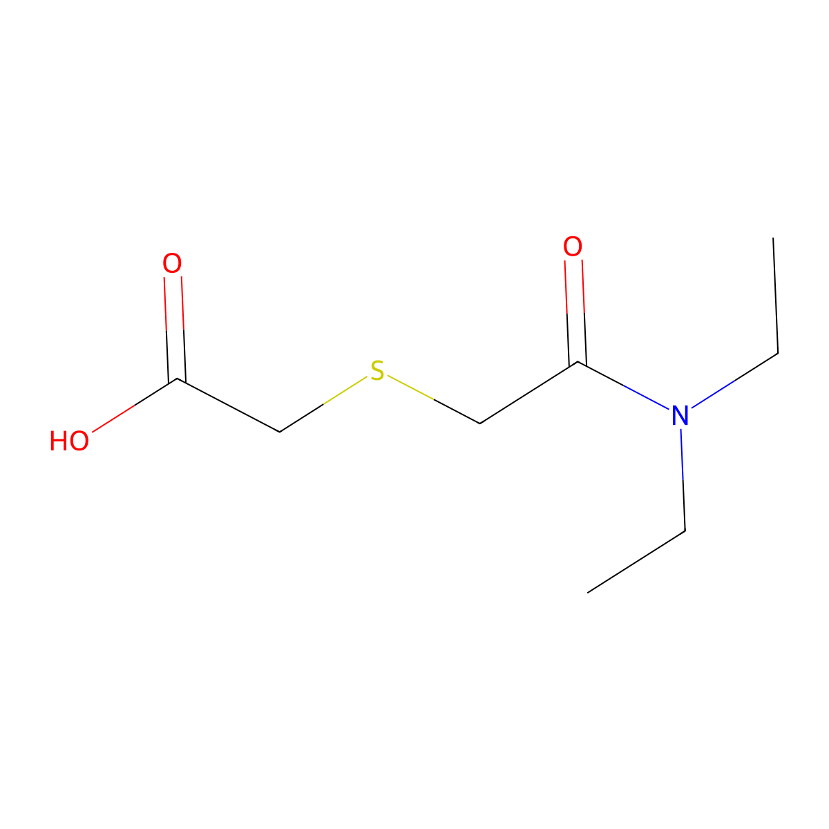 2-(((Diethylcarbamoyl)methyl)sulfanyl)acetic acid molecular structure, CAS 790232-27-8