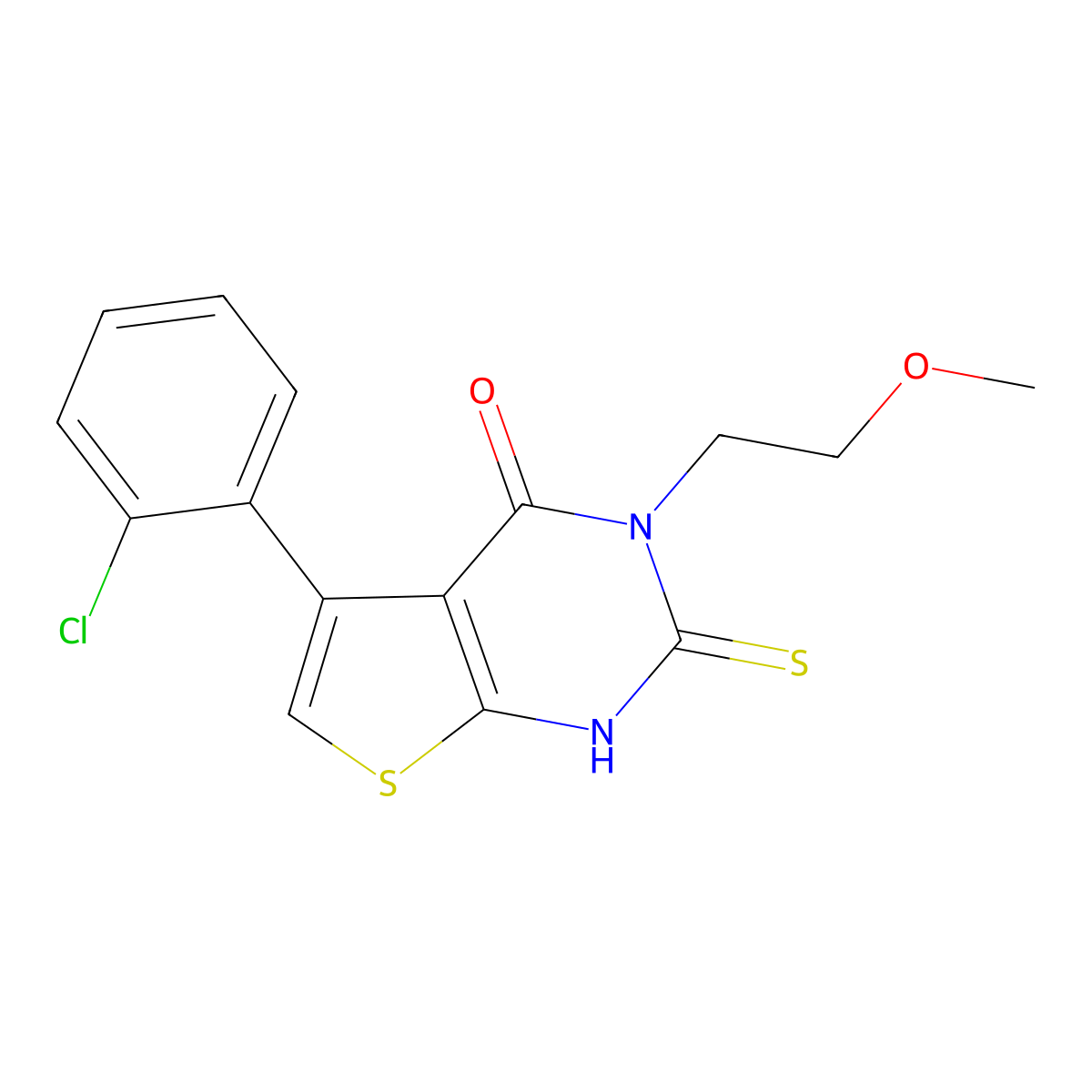 5-(2-chlorophenyl)-3-(2-methoxyethyl)-2-sulfanyl-3H,4H-thieno[2,3-d]pyrimidin-4-one molecular structure, CAS 790232-29-0