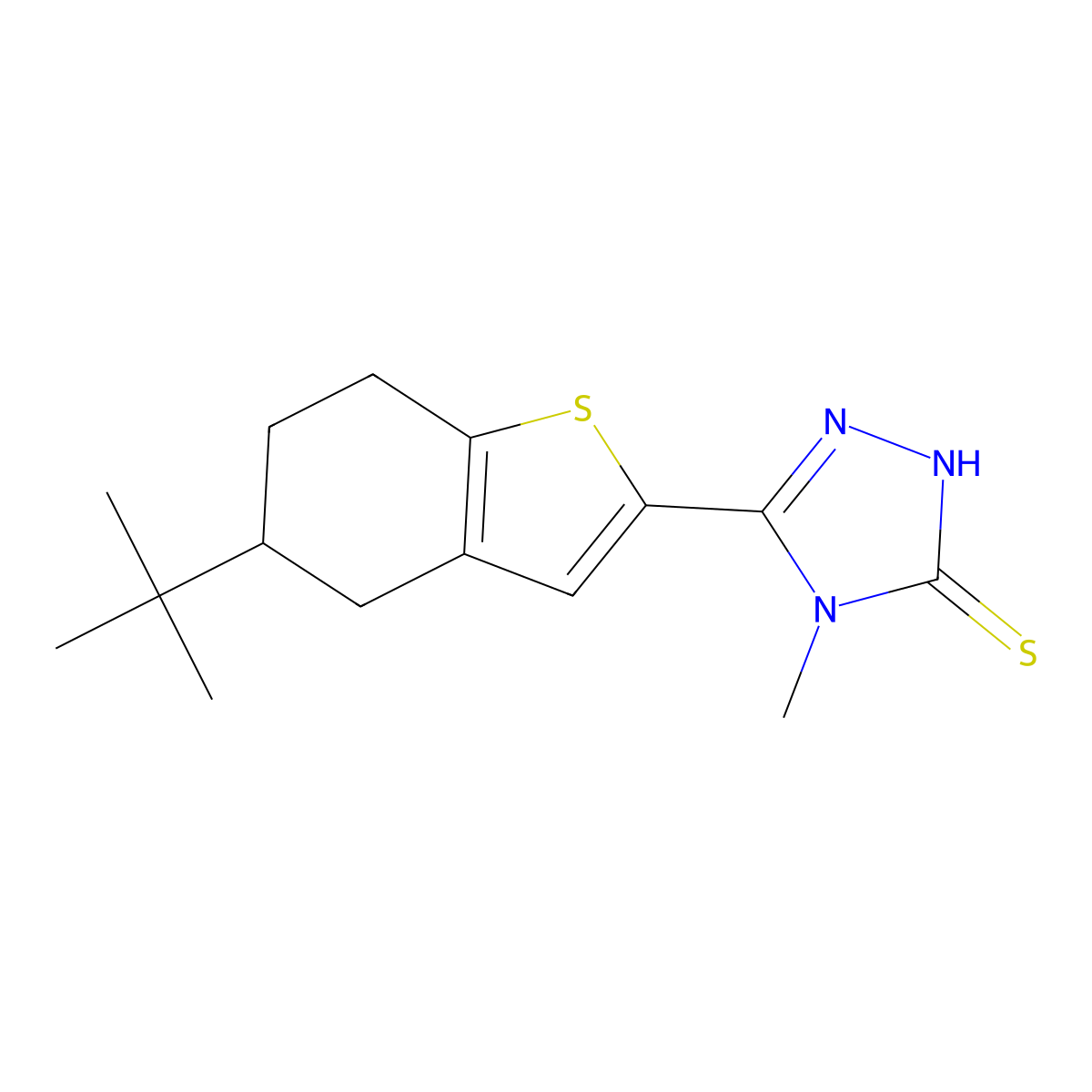 5-(5-tert-butyl-4,5,6,7-tetrahydro-1-benzothiophen-2-yl)-4-methyl-4H-1,2,4-triazole-3-thiol molecular structure, CAS 790232-38-1