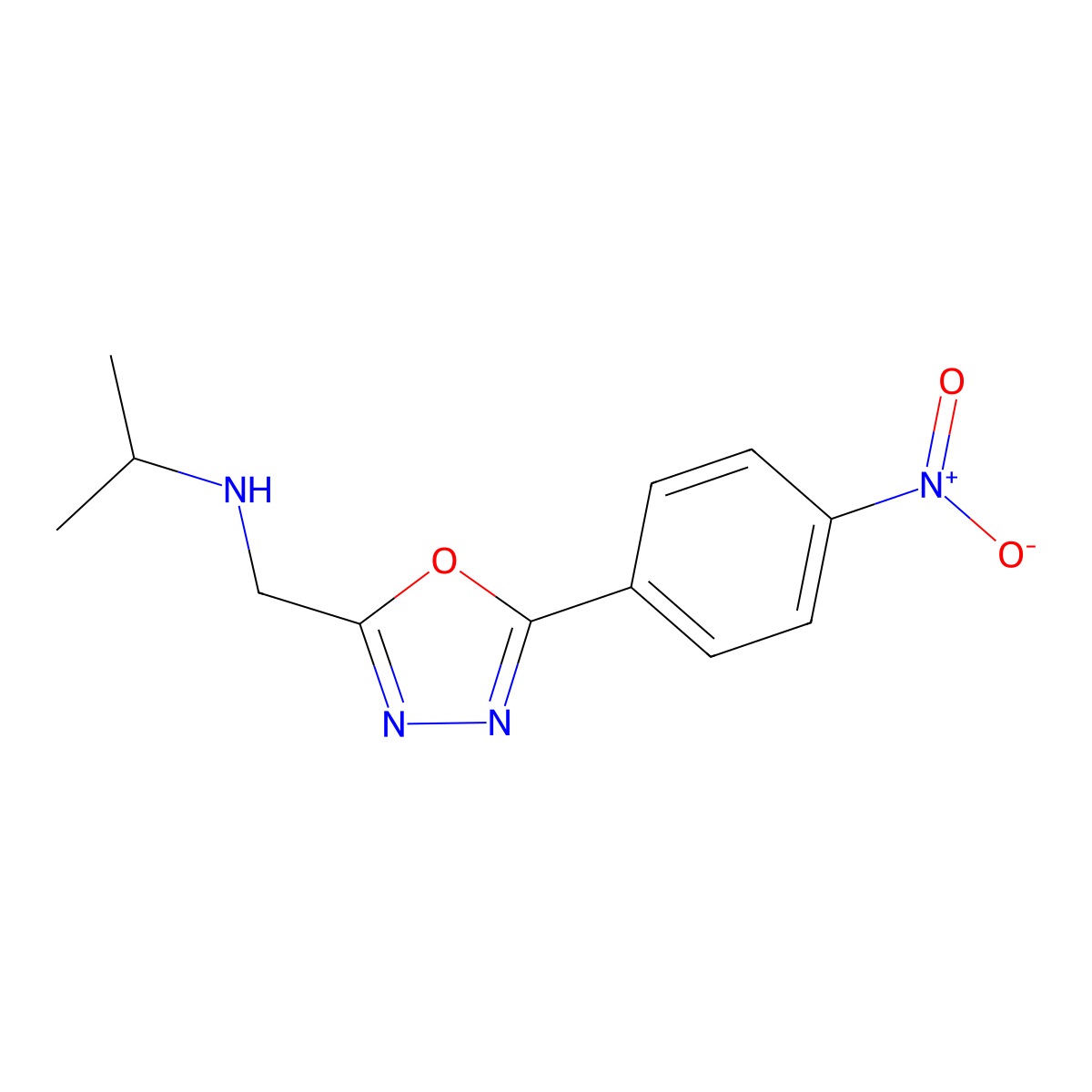 {[5-(4-Nitrophenyl)-1,3,4-oxadiazol-2-yl]methyl}(propan-2-yl)amine molecular structure, CAS 790232-40-5