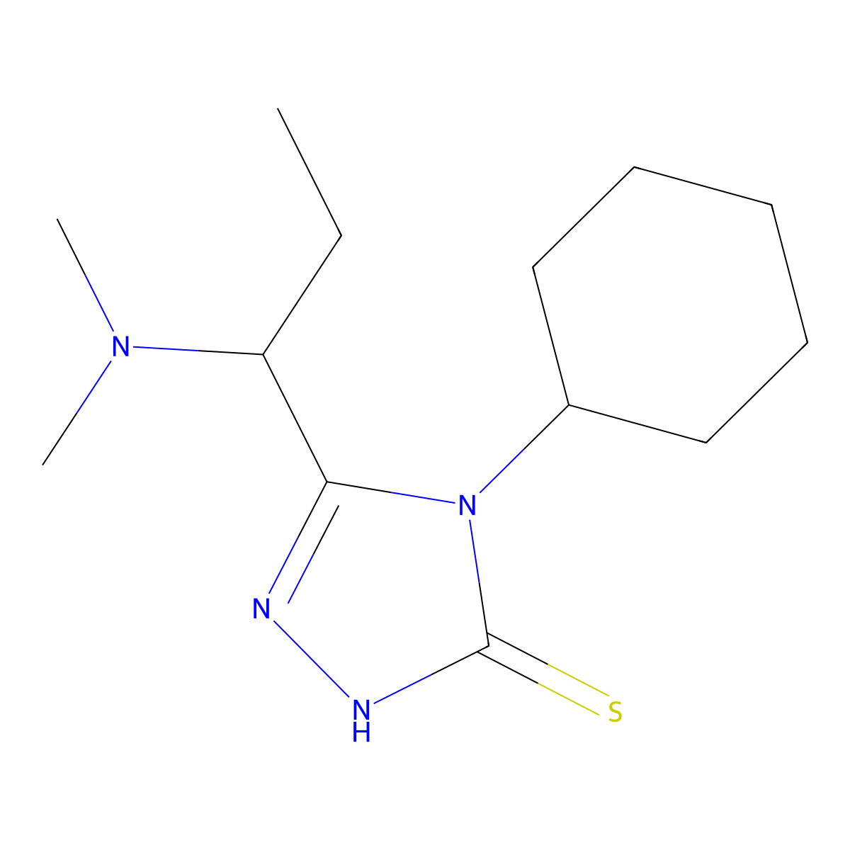 4-cyclohexyl-5-[1-(dimethylamino)propyl]-4H-1,2,4-triazole-3-thiol molecular structure, CAS 790232-41-6