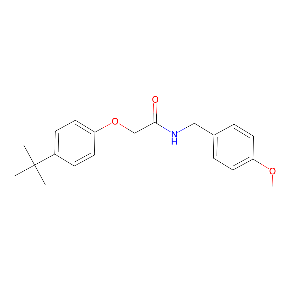 2-(4-tert-butylphenoxy)-N-[(4-methoxyphenyl)methyl]acetamide molecular structure, CAS 790232-60-9