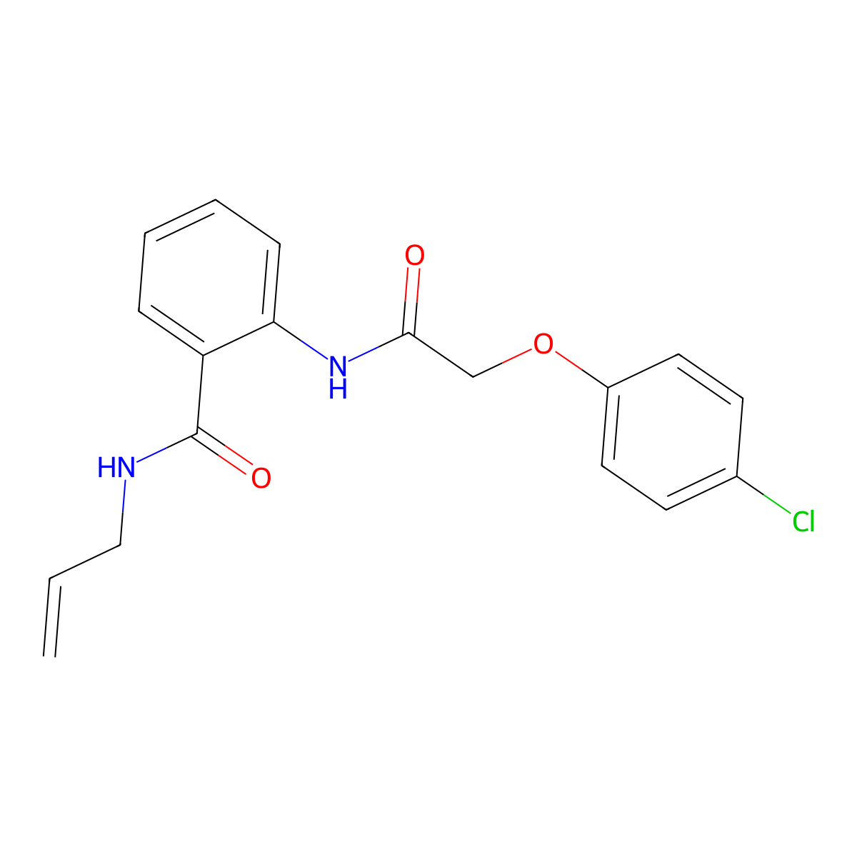 N-allyl-2-{[(4-chlorophenoxy)acetyl]amino}benzamide molecular structure, CAS 790246-68-3
