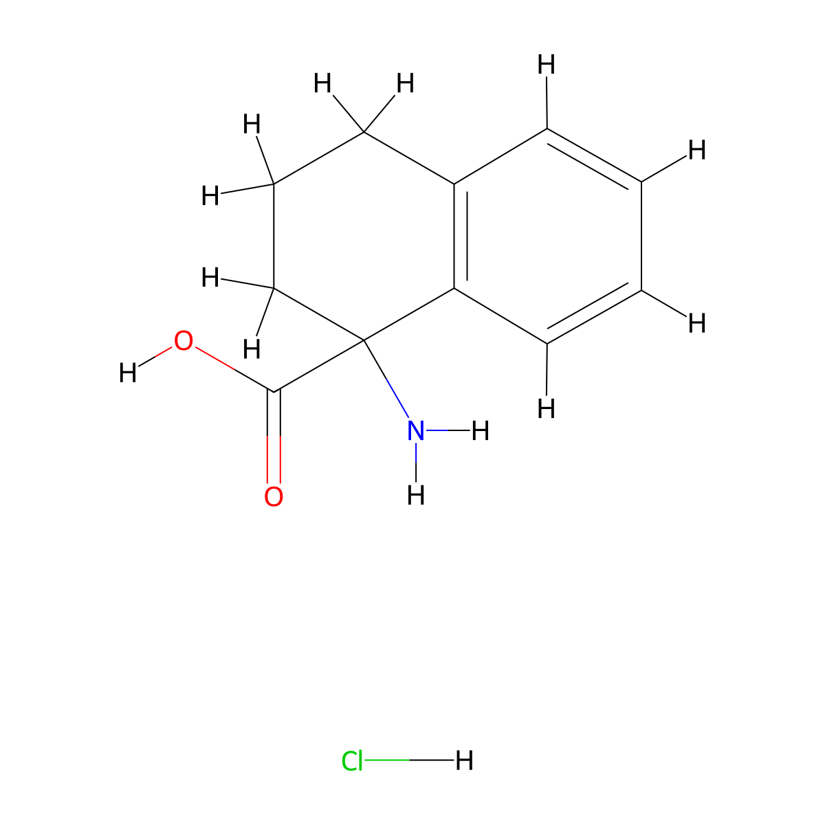 1-Amino-1,2,3,4-tetrahydronaphthalene-1-carboxylic acid hydrochloride molecular structure, CAS 79025-21-1