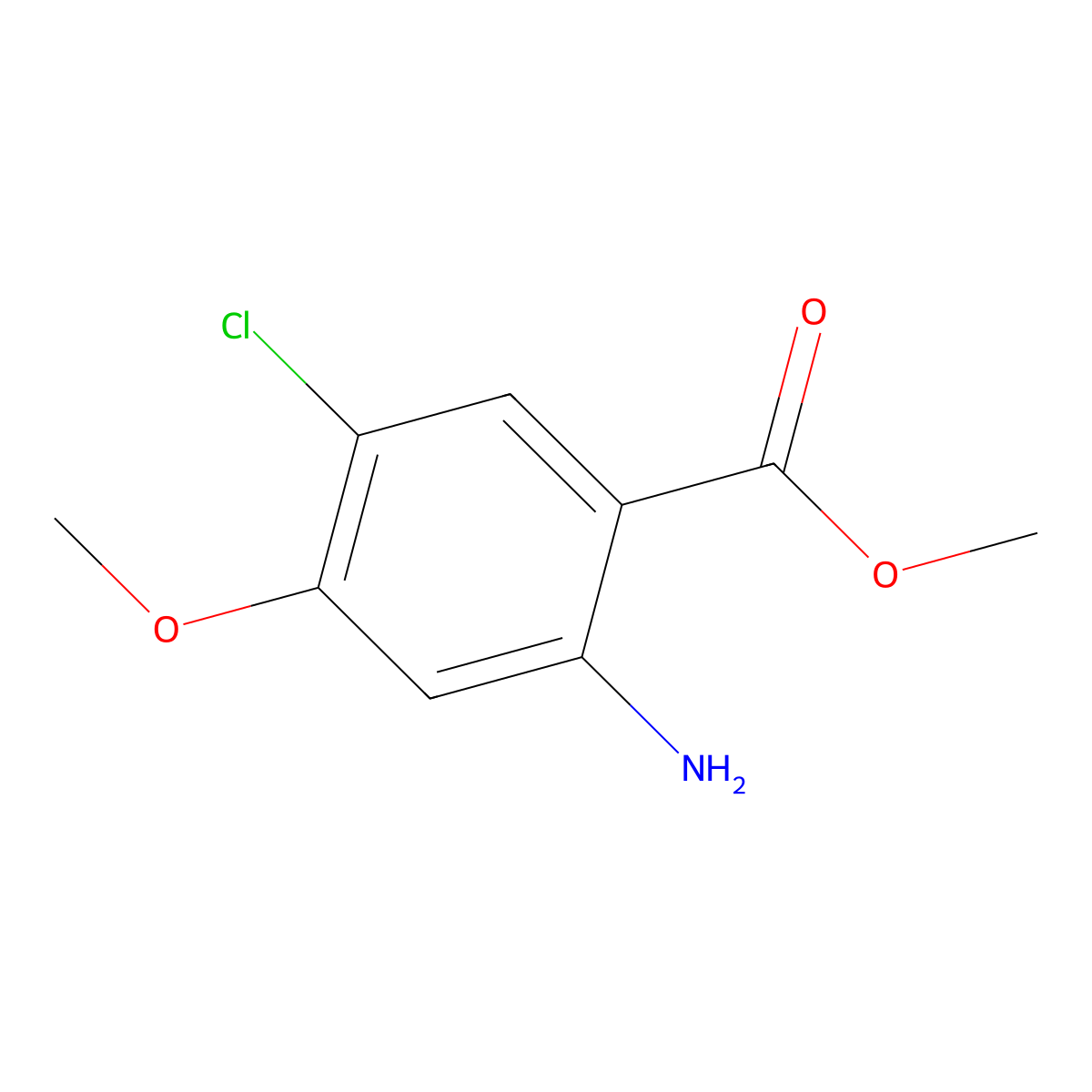 Benzoic acid, 2-amino-5-chloro-4-methoxy-, methyl ester molecular structure, CAS 79025-26-6