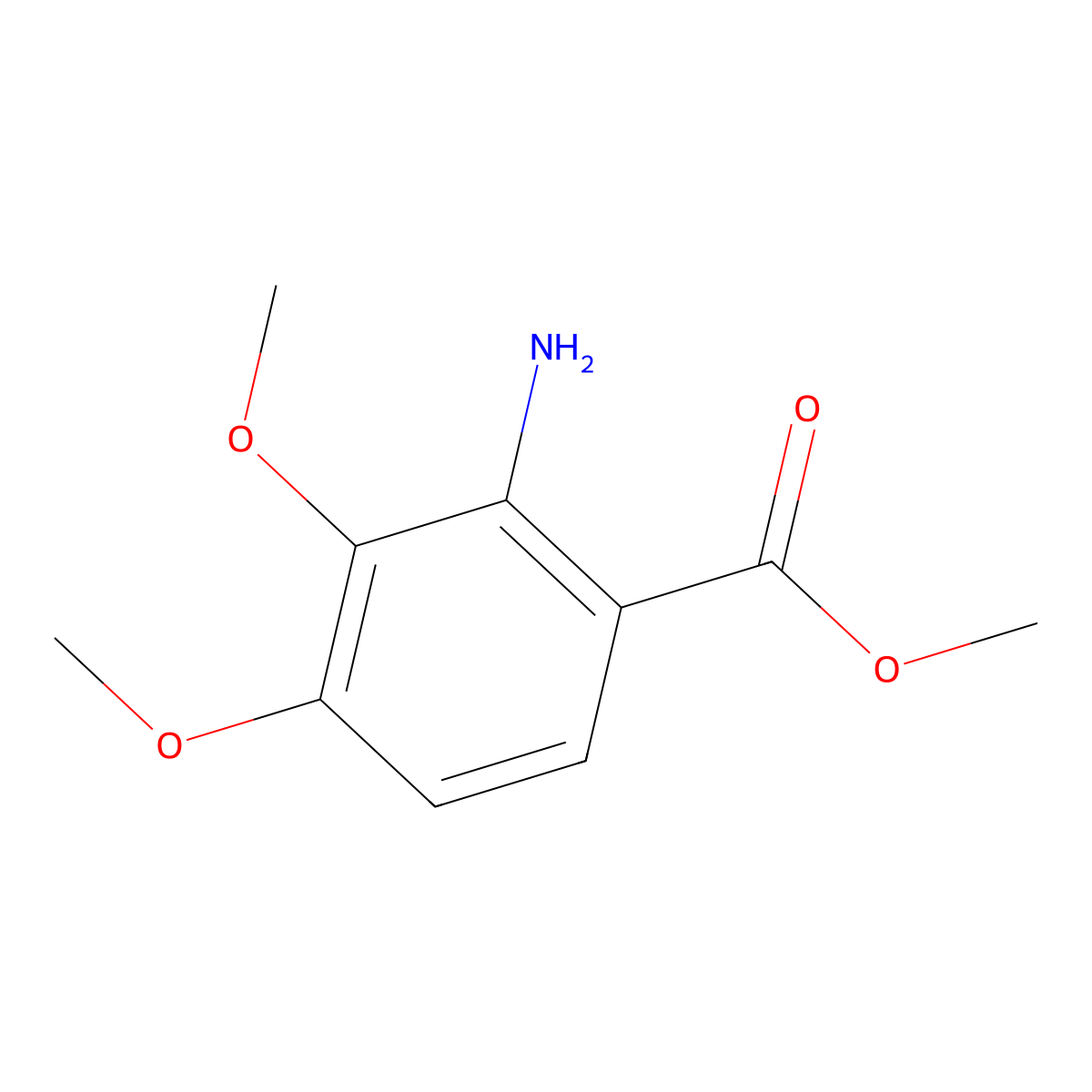 Methyl 2-amino-3,4-dimethoxybenzoate molecular structure, CAS 79025-27-7