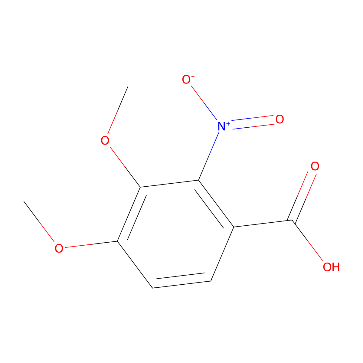 3,4-Dimethoxy-2-nitrobenzoic acid molecular structure, CAS 79025-28-8