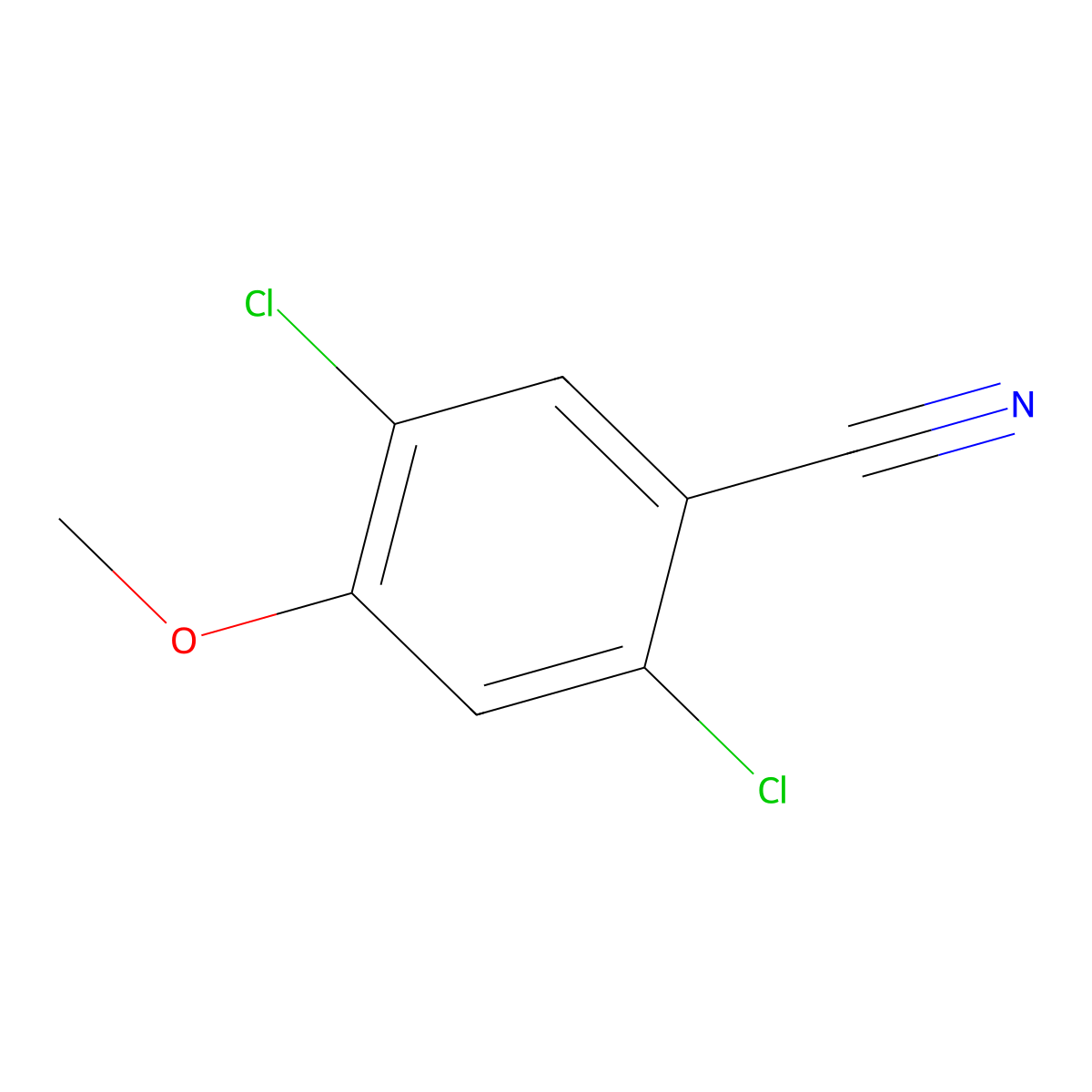 2,5-Dichloro-4-methoxybenzonitrile molecular structure, CAS 79025-39-1