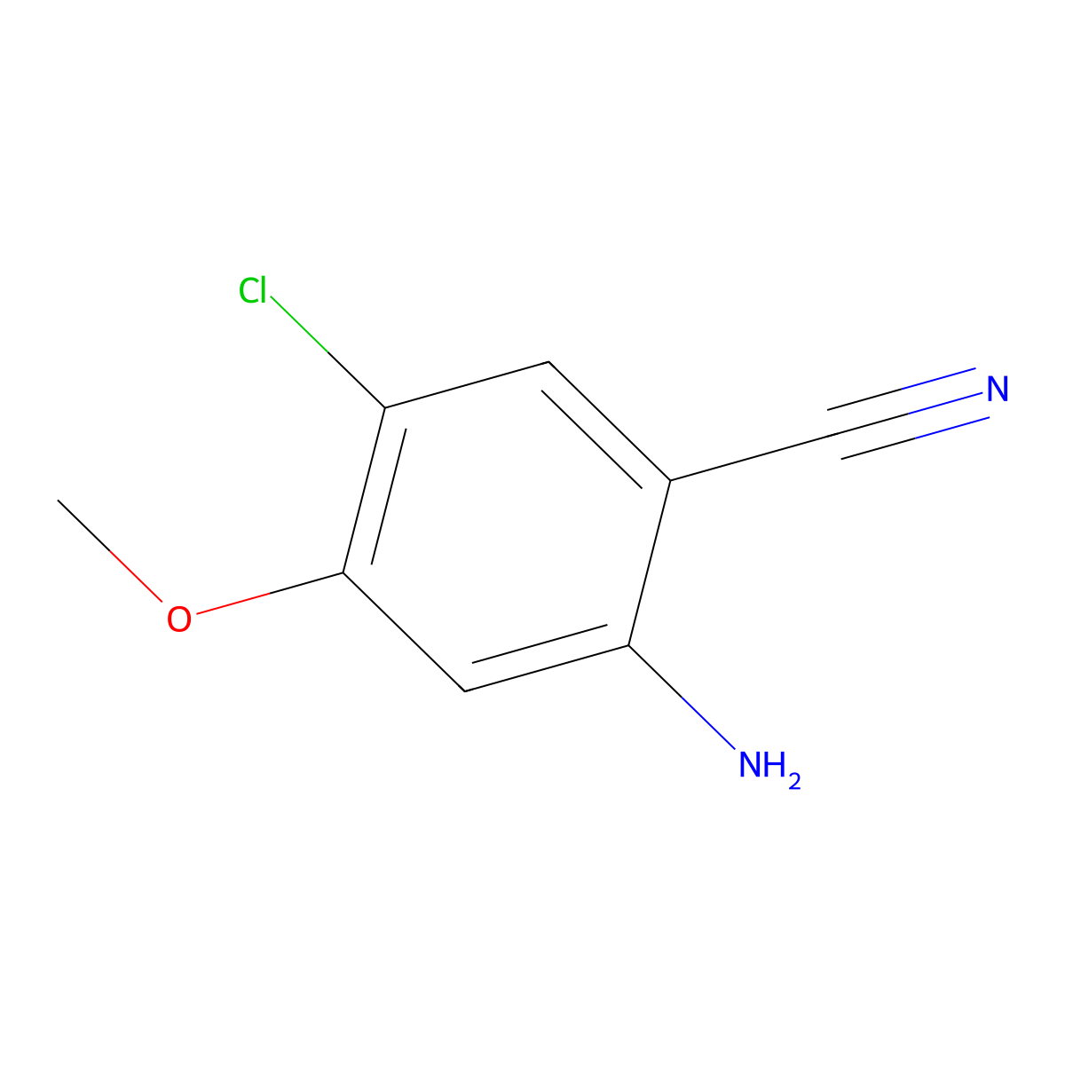2-Amino-5-chloro-4-methoxybenzonitrile molecular structure, CAS 79025-49-3