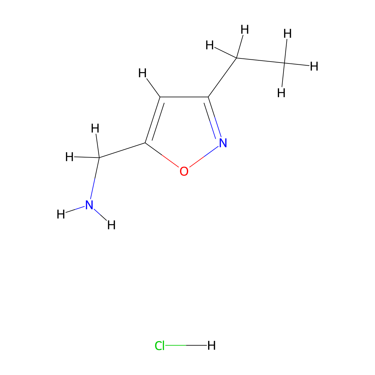 (3-Ethylisoxazol-5-yl)methanamine hydrochloride molecular structure, CAS 790254-36-3