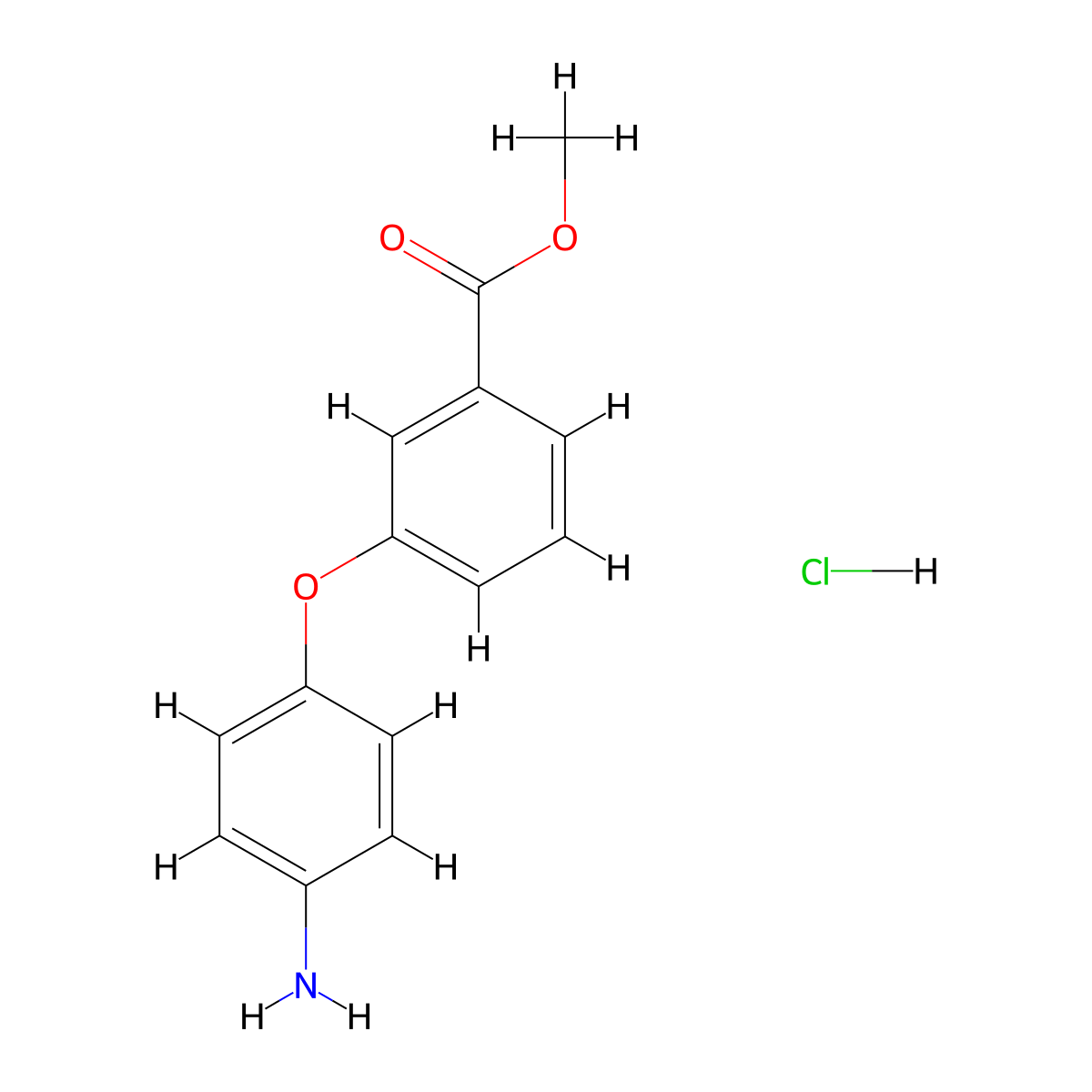 Methyl 3-(4-aminophenoxy)benzoate hydrochloride molecular structure, CAS 790262-20-3