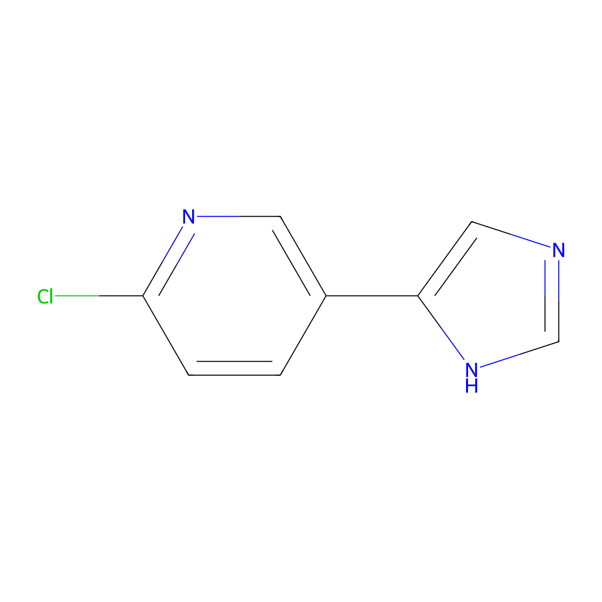 2-chloro-5-(1H-imidazol-4-yl)pyridine molecular structure, CAS 790262-70-3