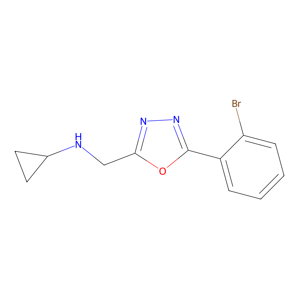 N-{[5-(2-bromophenyl)-1,3,4-oxadiazol-2-yl]methyl}cyclopropanamine molecular structure, CAS 790263-24-0