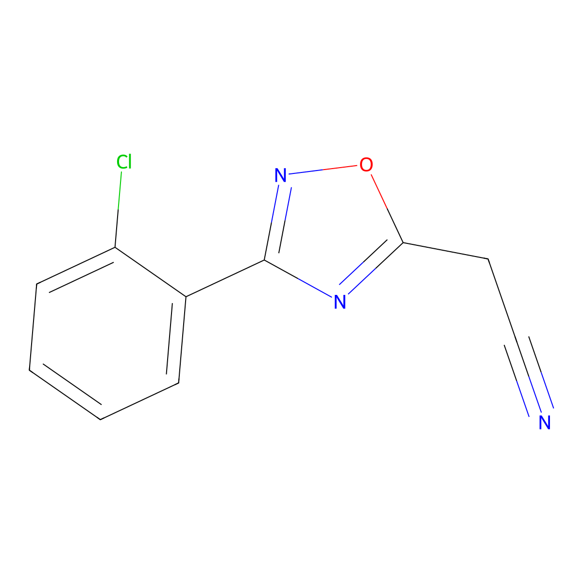 2-[3-(2-Chlorophenyl)-1,2,4-oxadiazol-5-yl]acetonitrile molecular structure, CAS 790263-25-1