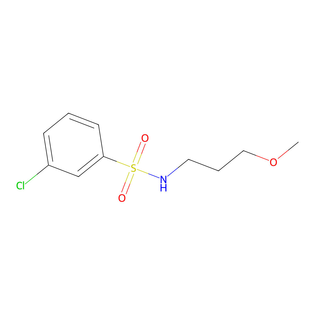 3-chloro-N-(3-methoxypropyl)benzene-1-sulfonamide molecular structure, CAS 790263-28-4