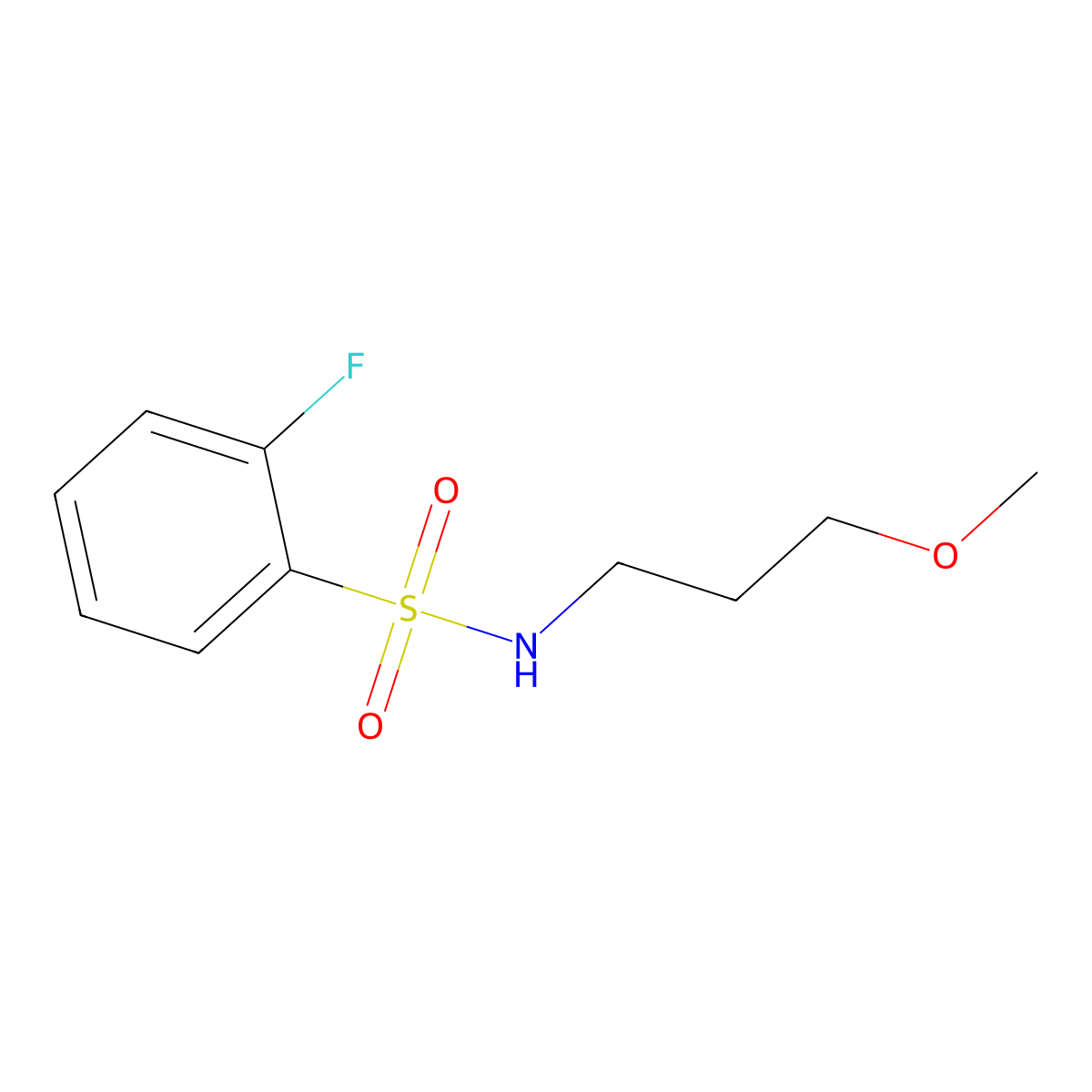2-fluoro-N-(3-methoxypropyl)benzene-1-sulfonamide molecular structure, CAS 790263-29-5
