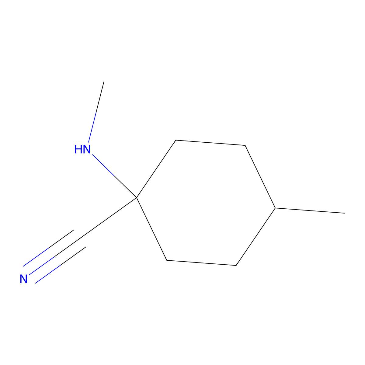 4-Methyl-1-(methylamino)cyclohexanecarbonitrile molecular structure, CAS 790263-34-2