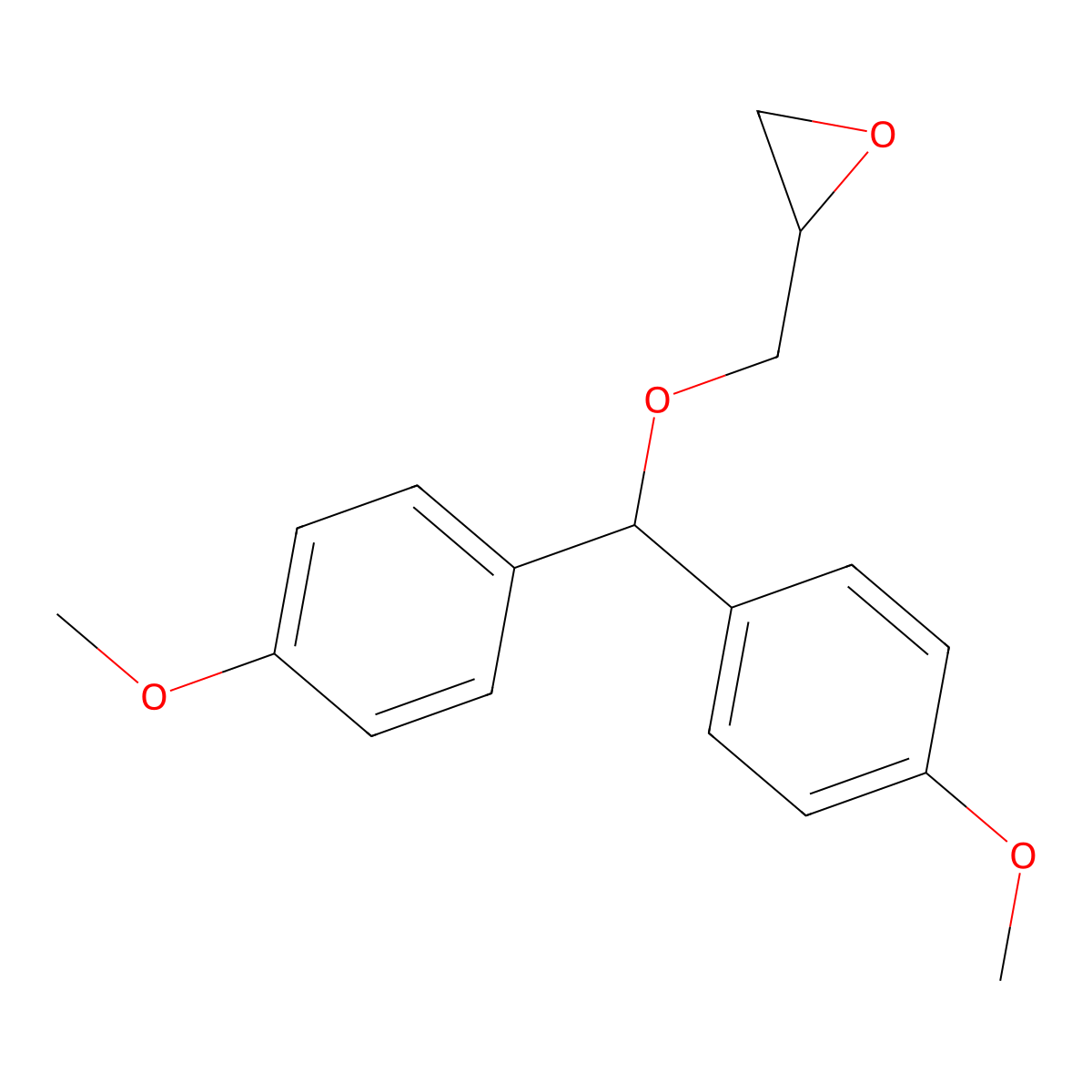 2-{[Bis(4-methoxyphenyl)methoxy]methyl}oxirane molecular structure, CAS 790263-36-4